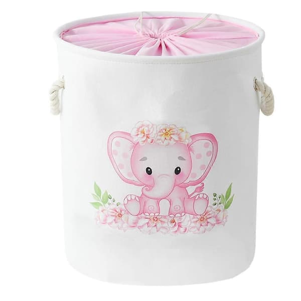 Laundry Baskets Pink Laundry Basket Elephant Basket for Kids, Baby Laundry Basket, Large Foldable Laundry Basket