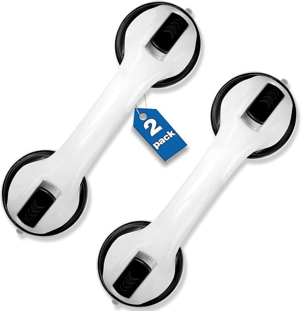 Shower Handle 2-Pack 30 cm Grab Rails, Bathroom, Bathtub, Safety Grip with Strong Suction Cup Mount
