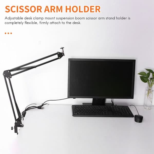 Justerbar skrivebordsklemme ophængsarmbeslag til Logitech C922 C930E C930 C920 C615 webcam