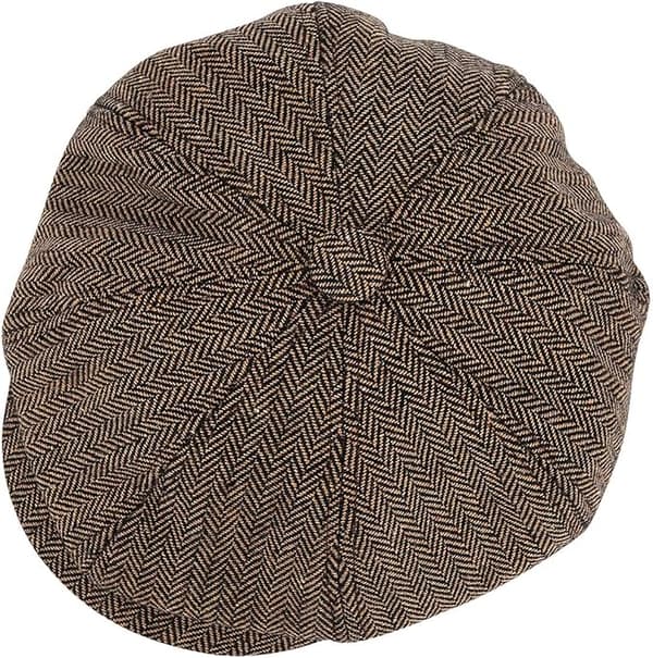Baker Boy Hat 8 Panel Herringbone Tweed Gatsby Hat Ivy Irish