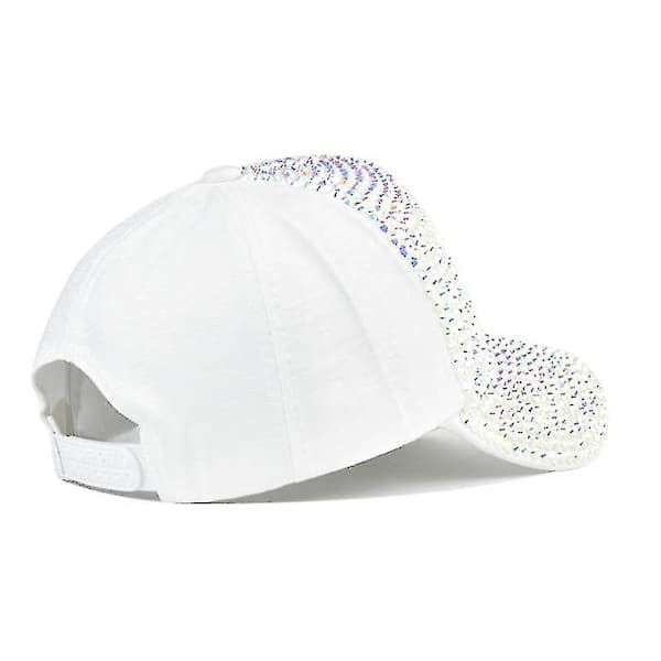 Bling Baseballcaps for kvinner med full diamantdesign, justerbar hatt sølv