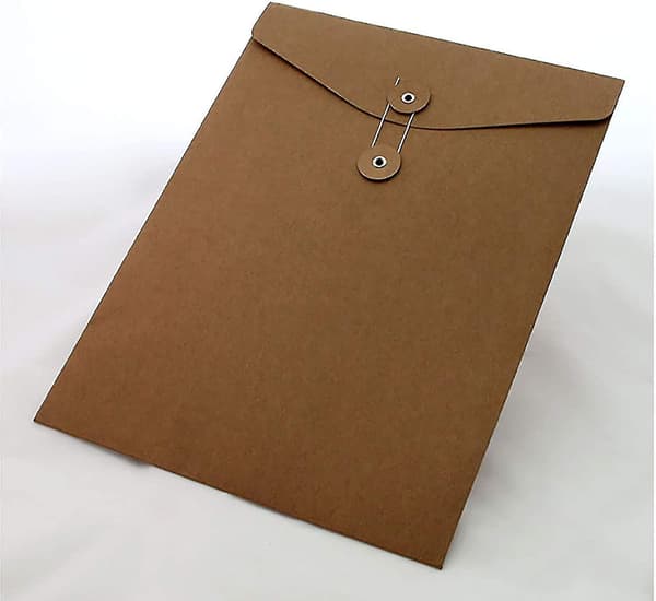 Kraft String File Folder Filing Envelope Project File Jacket Document Letter Organizer Flat-no Expan (FMY)