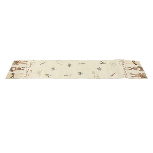 Happy Easter Table Runner Linen Rustic Spring Seasonal Table Decoration for Farmhouse Home Kitchen Party