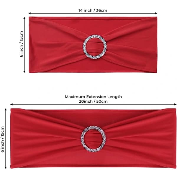 Röda stolsöverdrag 5-pack Premium Elastiska med Spänne Universella Band Kompatibla med de flesta stolar