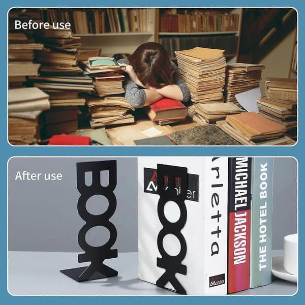 Metal Bookends for Office and School Shelves