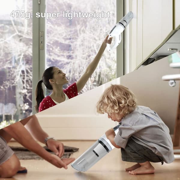 Wireless Battery-Powered Handheld Vacuum Cleaner, 12000Pa Portable Car Vacuum