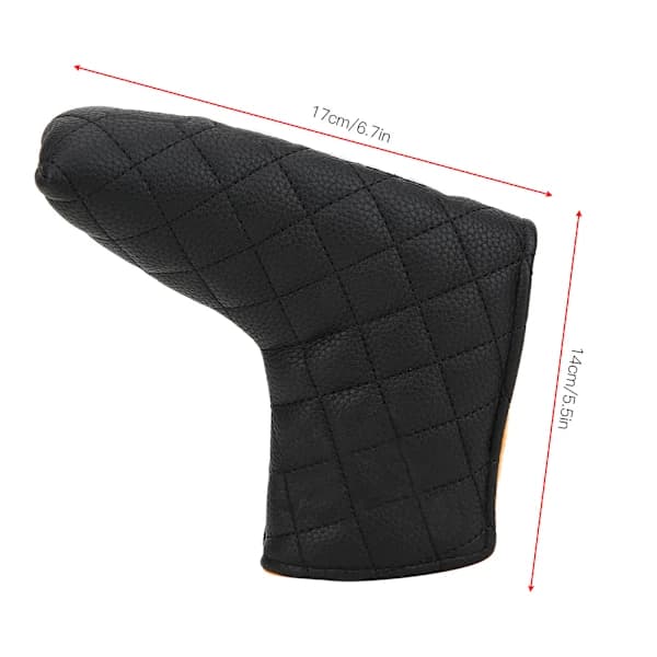 Magnetisk golfputterhodebeskytter Vanntett PU L-formet golfkøllehodebeskytter Tilbehør (svart)
