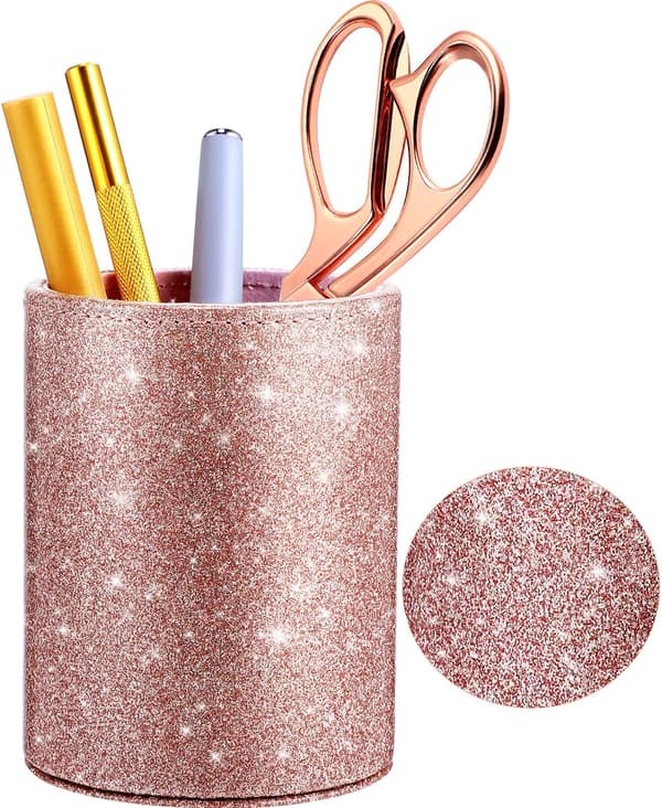 Glitter PU-kynänpidike, kimalteleva kynänteroitin naisille ja tytöille, ylellinen