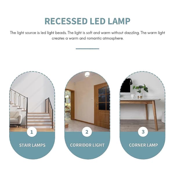4 stk LED 3w LED Innfelt Trinnlys Innendørs Bakgrunnsbelysning