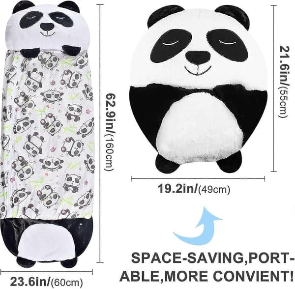 2-i-1 Sovepose for Barn, Utendørs Sovepose, Camping Sovepose, Kosedyr Sovepose med Pute, 160 X 60 Cm