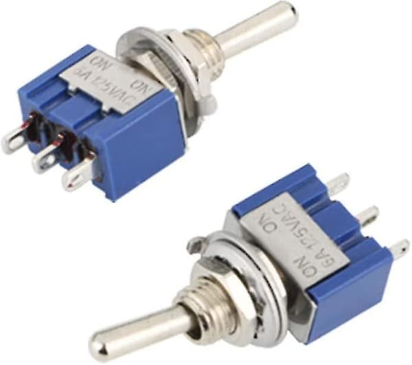 15-pack Mini Toggle Switch, AC 125V 6A On/Off 3-Pin 2-Position Latching SPDT Toggle Switch for Car Parts, Blue