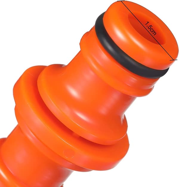 6 dele dobbelt han-kobling slangekoblinger til at samle haveslanger (orange)