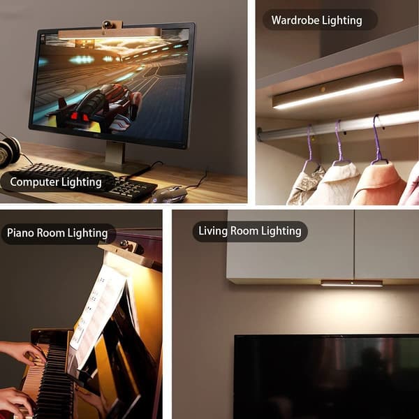 LED badeværelsesspejl 4W USB genopladelig lys træskabslampe touch-dæmpbar