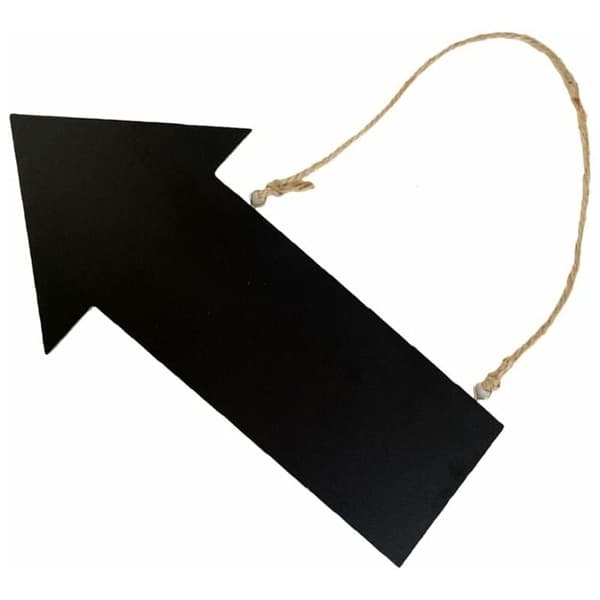 Reusable Wooden Directional Sign with Chalkboard and Hanging Hook, Black - Compatible with Various Brands