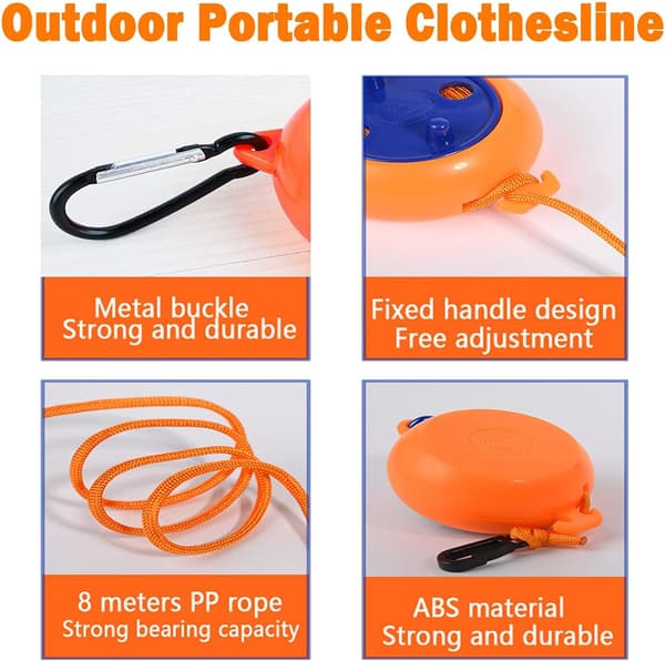 Retractable Camping Clothesline, Portable, Travel Clothesline DXGHC