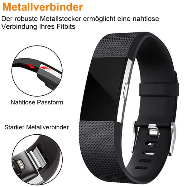 Blødt sportsarmbånd i silikone til Fitbit Charge 2, L