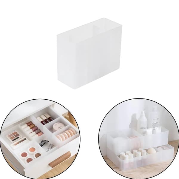 Desktop Cosmetics Organizer, Drawer Organizer, Storage Box without Lid, Refrigerator Storage Tray, 13.5x 5.6x 10.4cm