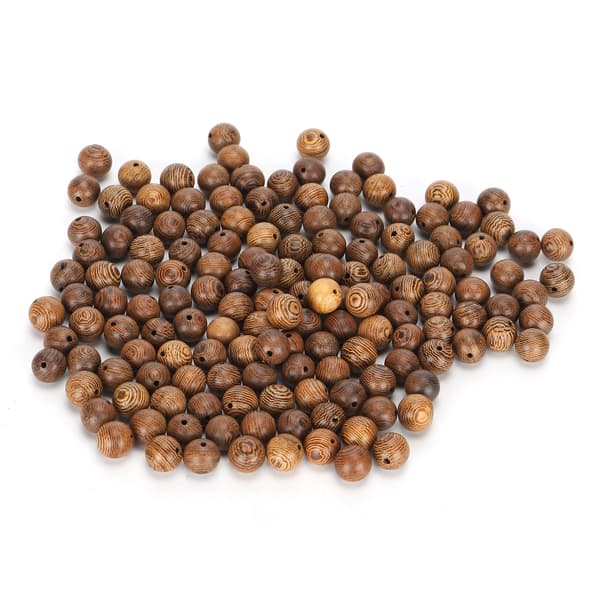 150 stk. kuleavstandsstykker i tre, runde hull, spredte perler, tilbehør til DIY-smykker, dekorasjon, 10 mm
