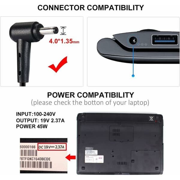 ASUS 45W computeroplader tilpasset til 4017-grænsefladen på Lenovo Longziming laptop-adapter