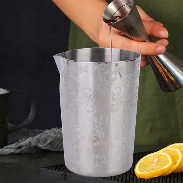 500 ml holdbar cocktailblandingskrus i rustfrit stål med bred åbning til barøl