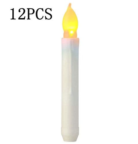 Sett med 12 LED-stavlys, flammeløse bordlys, batteridrevne Harry