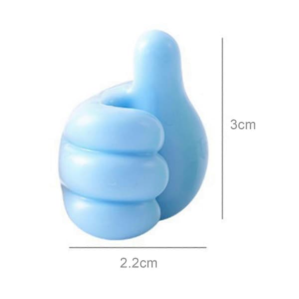 10 Colorful Silicone Thumb Wall Hooks Strong Adhesion Cable Clip Rustproof Key Holder Desk Storage Hanger