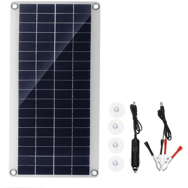 300W Bærbar Solcellepanel Dobbel 12/5V DC USB-lading Vanntett Nødlading Utendørs Batterilader for Bil
