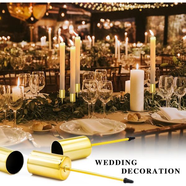 8-pack Candle Holders (Gold) Iron Candlestick Table Decoration