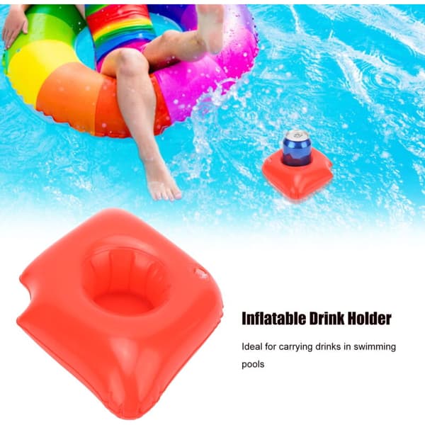 10-pack Inflatable Red Lips Drink Holders for Pool, Cup Holder, Coaster, Can Holder, Compatible with Summer Beach Party Supplies
