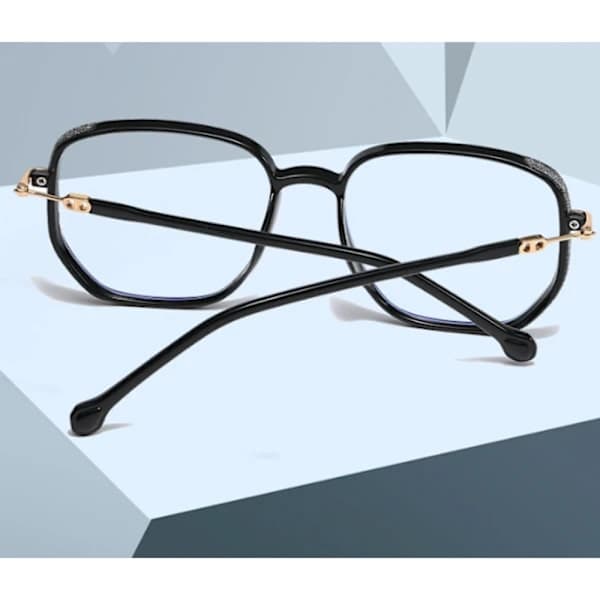 Black Anti-Blue Light Glasses for Myopia, Anti-Blue Light Radiation, Large Thin Face Mirror, Plain Face, Lady