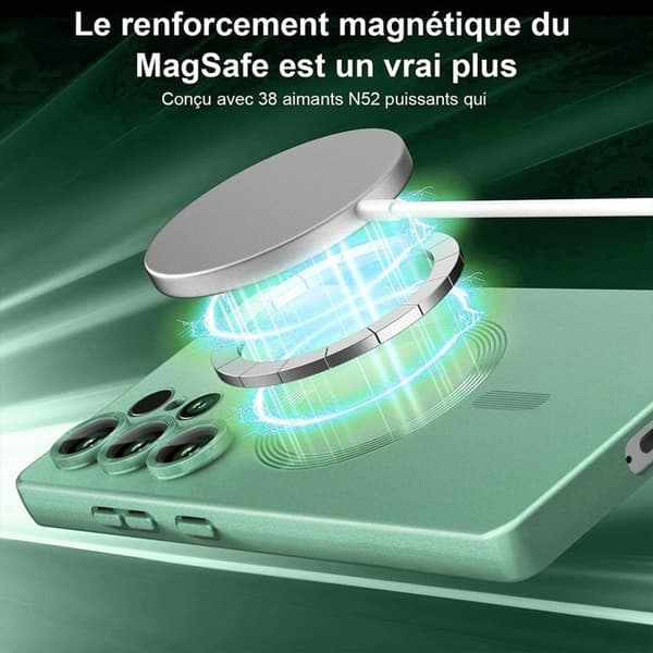 Etui + 2 hærdede glas til Samsung Galaxy S26 Ultra, silikone med grøn magnetring Grøn Grön