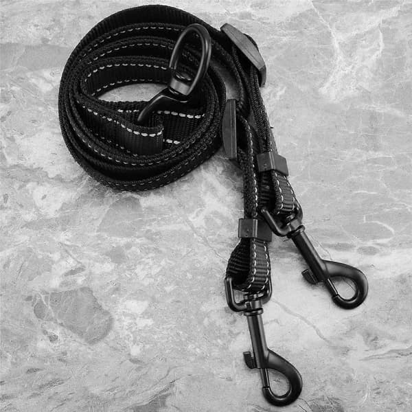 Double Leash for Large Dogs, Adjustable Heavy Duty Nylon Splitter for Two Large Dogs