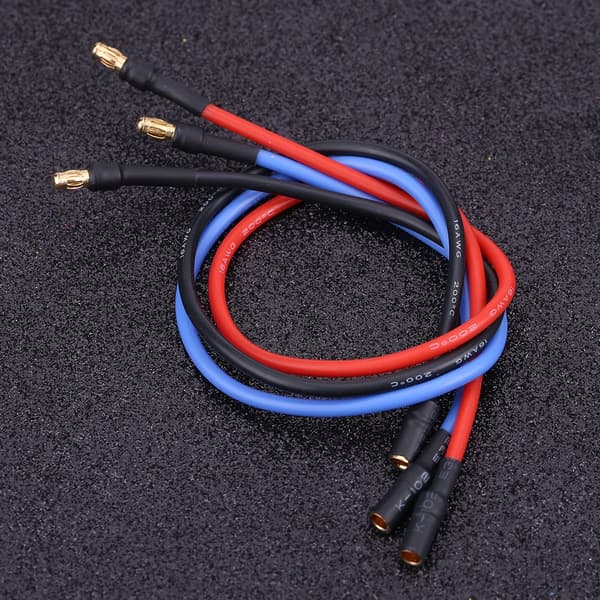 3 Pcs/Set Electronic Speed Controller ESC Motor 30cm Silicone Cable with 3.5mm Banana Plug