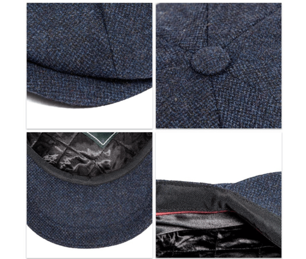 Hatt platt hatt åttkantig hatt svart vintage hatt