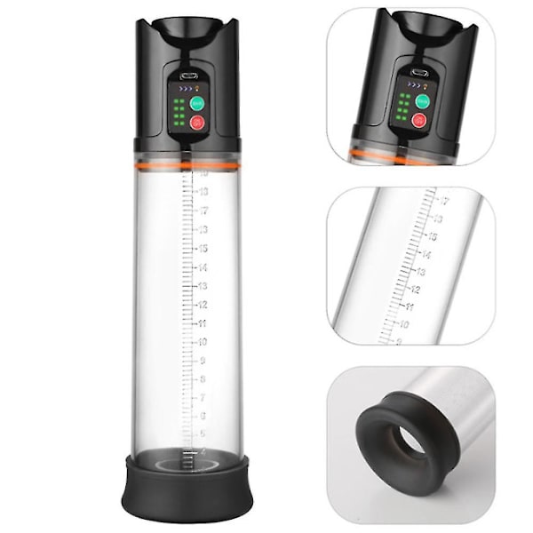 Elektrisk Vakuumpump Luftsugkoppar för Män Massage USB Uppladdningsbar Fysioterapi Muskelavslappning Träningsverktyg (Vit)