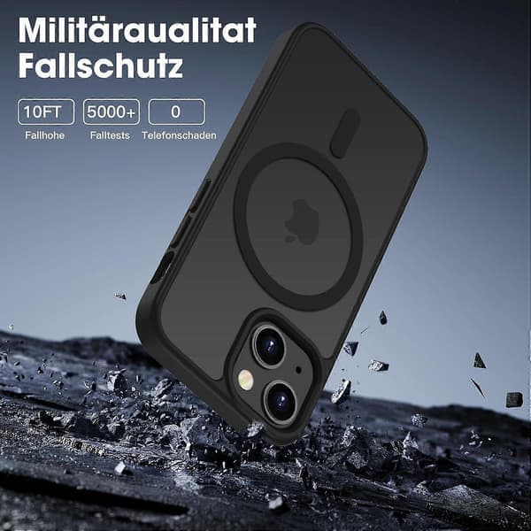iPhone 12 Mini-etui, iPhone 13 Mini-etui kompatibelt med MagSafe magnetisk slankt etui sort