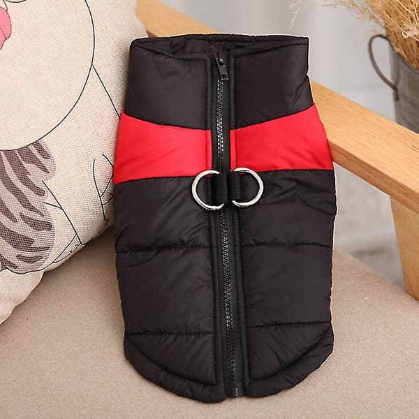 Puppy Coat Vest Pet Ski Vest Waterproof - Size L (Red)