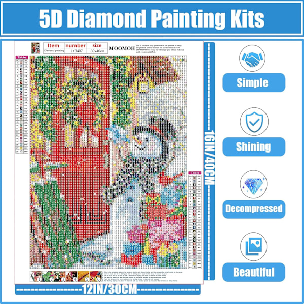 Diamantmaleri Kit til Voksne - 5D Diamantkunst Kit - Snemand til Gaver