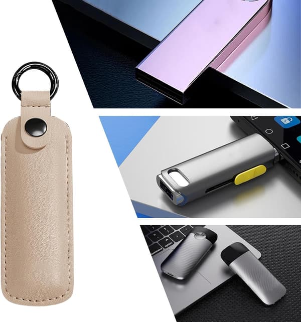 USB-etui med tommelfingerdrev, lille, kompakt, lille beige - beige