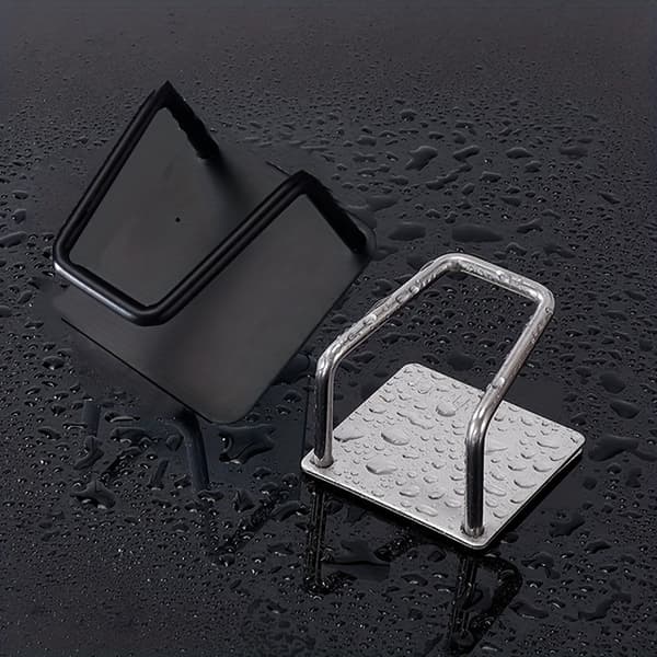 Stainless Steel Sponge Holder, Wall Mounted Double Hook, Sink 1 pc Silver 1 st Silverren