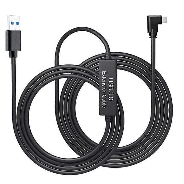 Til Oculus Quest VR Link-kabel Højrevinklet Type-C 3A Hurtigopladningsdatakabel, 5m/16,5ft