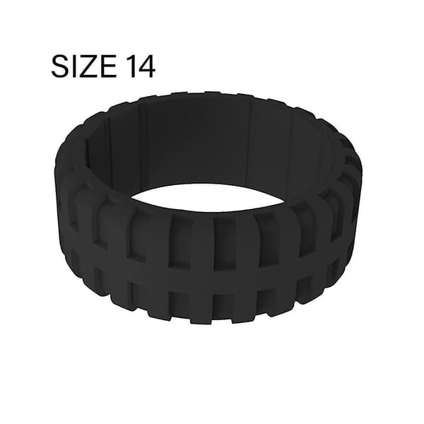 9.0mm Popular for Women Silicone Cool Rings Rectangular Silicone Wedding Ring Eco-Friendly Tire Sport Ring 14
