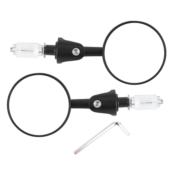 Pair Bar End Mirrors Foldable Arm Wide Viewing Angle Universal for Motorcycle Dirt Bike