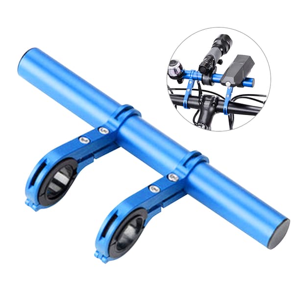 Multifunctional Bicycle Handlebar Extension Frame, Extension Bracket, Bike Light, Flashlight Holder, Bicycle Equipment, Blue Double Bracket (20m)