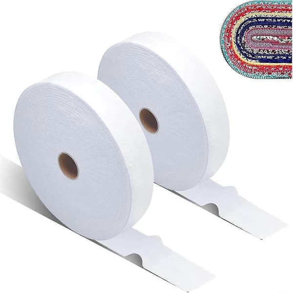 Quiltning JellyRoll Tyg, 2 1/2 tum Bomullsblandning Ullvadd Rullar för Mattor, Plånböcker (2 Rullar)(2 [DB] Som Visas