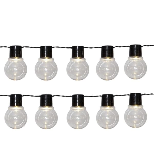 Outdoor Camping Atmosphere Lamp Large Ball Lamp String Battery Ring with 10 Lights 180cm Black Black