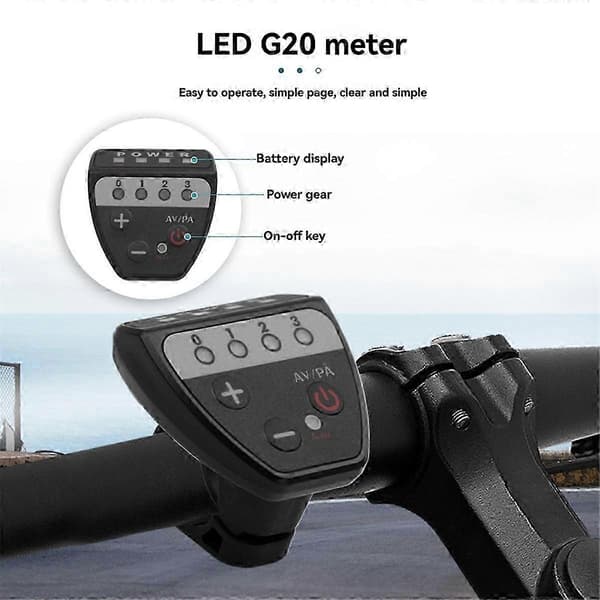 LED-displaykontrolpanel til 36V-48V elcykel - 5-bens vandtæt stik G20-FX-
