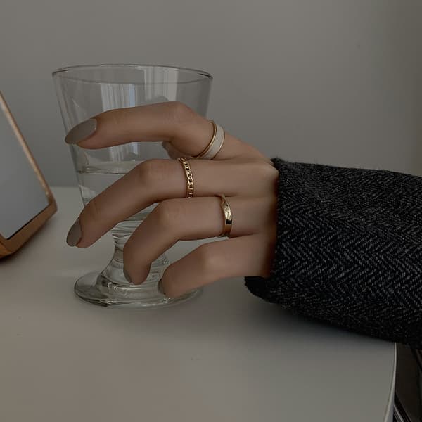3 stk. enkle tåringe til kvinder, allergivenlige fingerringe, min-FA11-