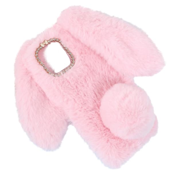 Fluffy Rabbit iPhone 12 Mini skal - Rosa Rosa pink Rosa pink