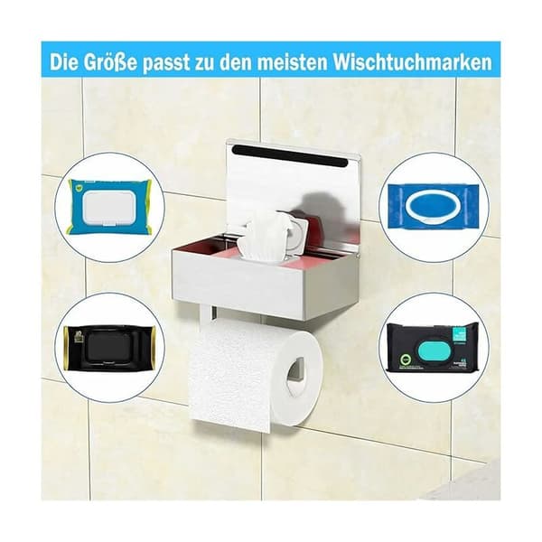 Toiletpapirholder i SUS304 rustfrit stål – Rustbestandig – Borefri installation – Privat rum